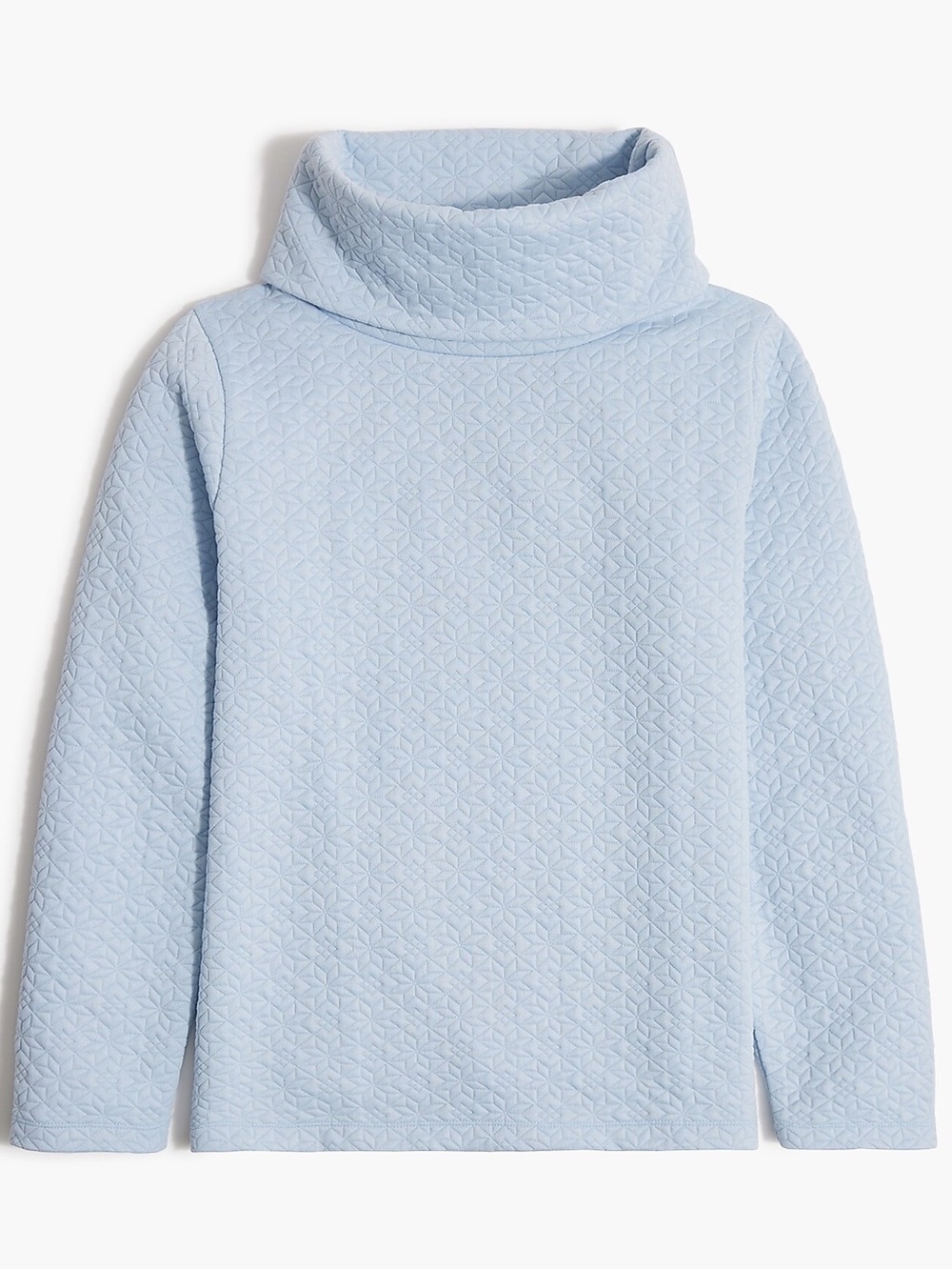 J. Crew Factory Quilted Snowflake Pullover Tunic in Gentle Sea NWT Women’s Large